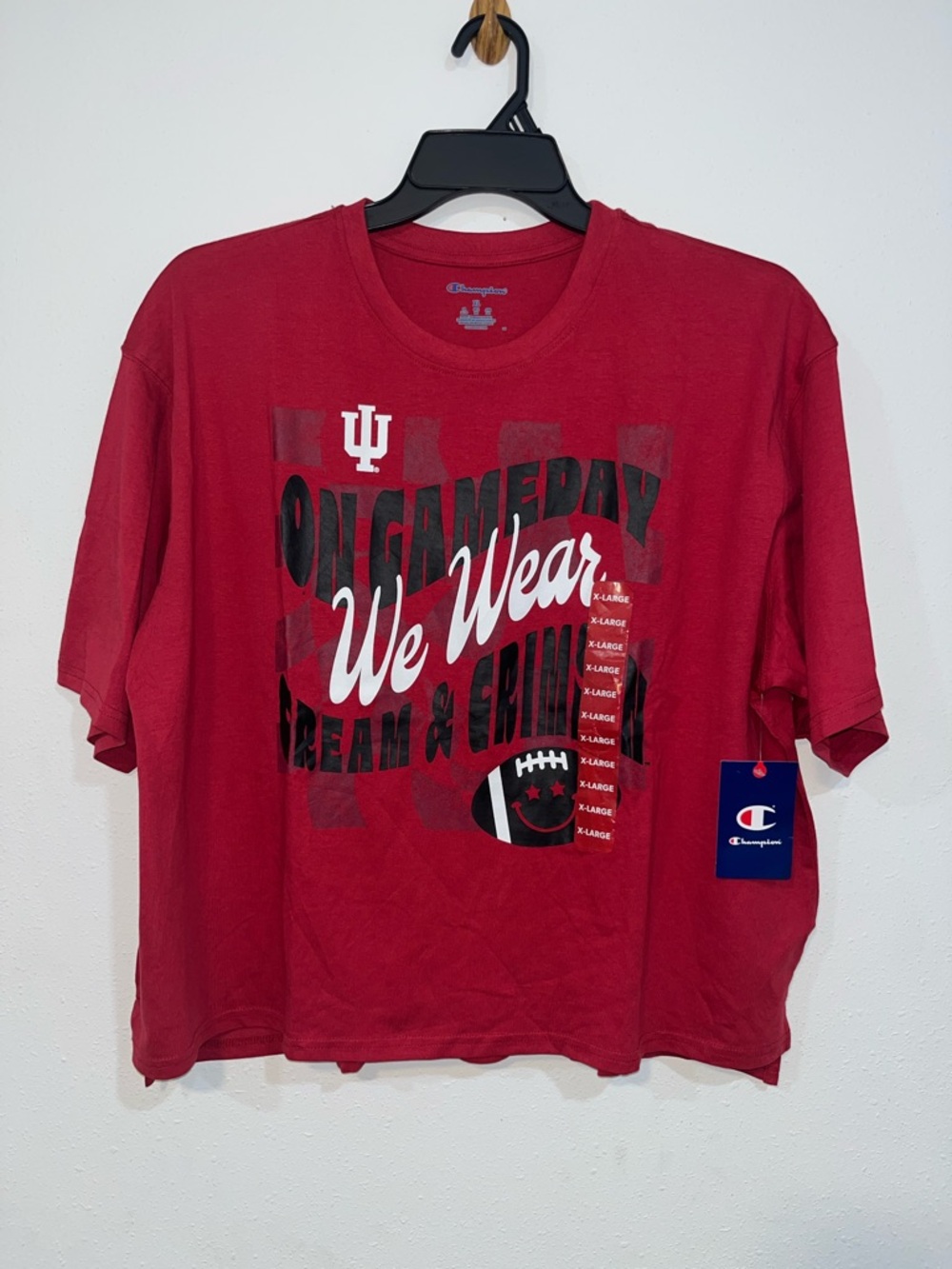 Champion Red Indiana 'We Wear' Graphic Tee Size XL oversized